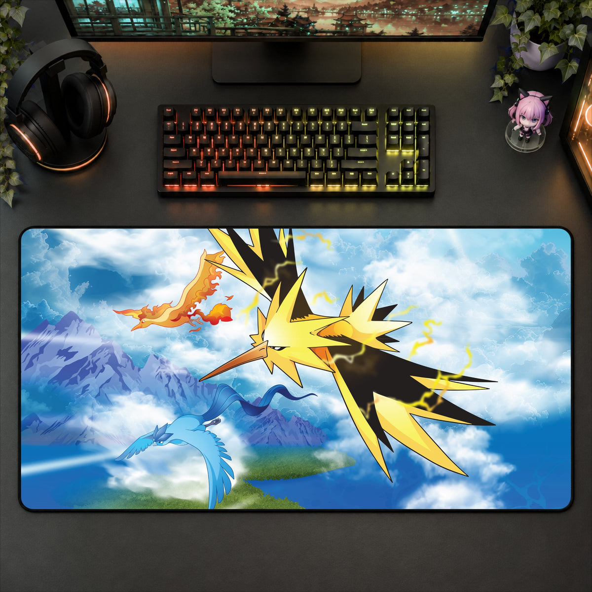 Zapdose, Articuno, Moltres Desk Mat