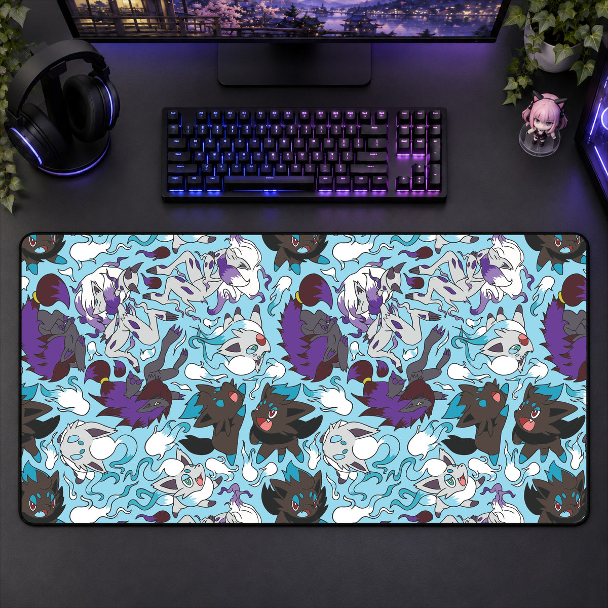 Zorua Blue Desk Mat