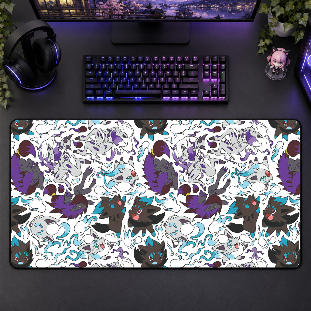 Zorua White Desk Mat
