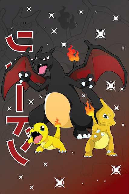 Charizard Evolution Wall Poster