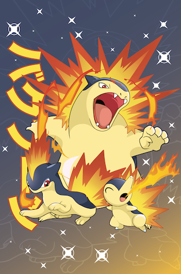 Typhlosion Evolution Wall Poster