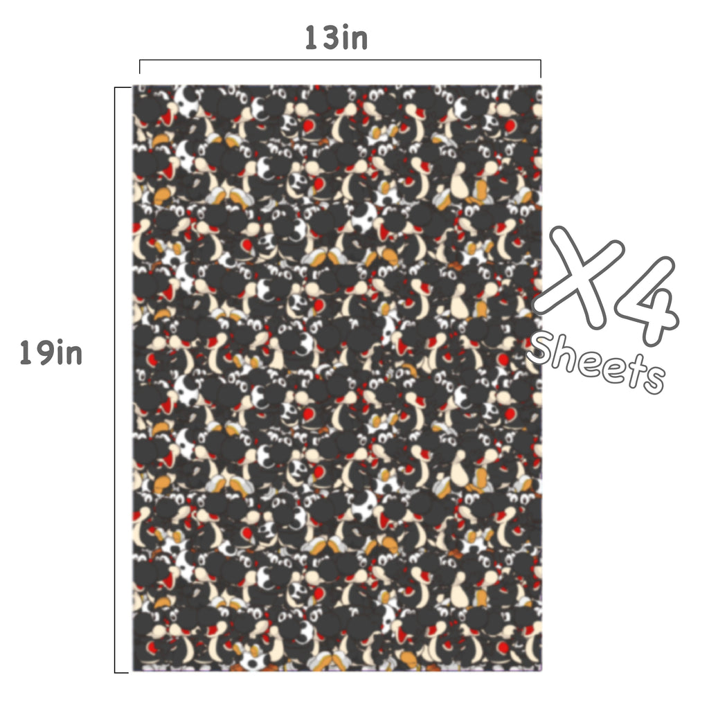 Yoshi Mario Wrapping Paper (Black)