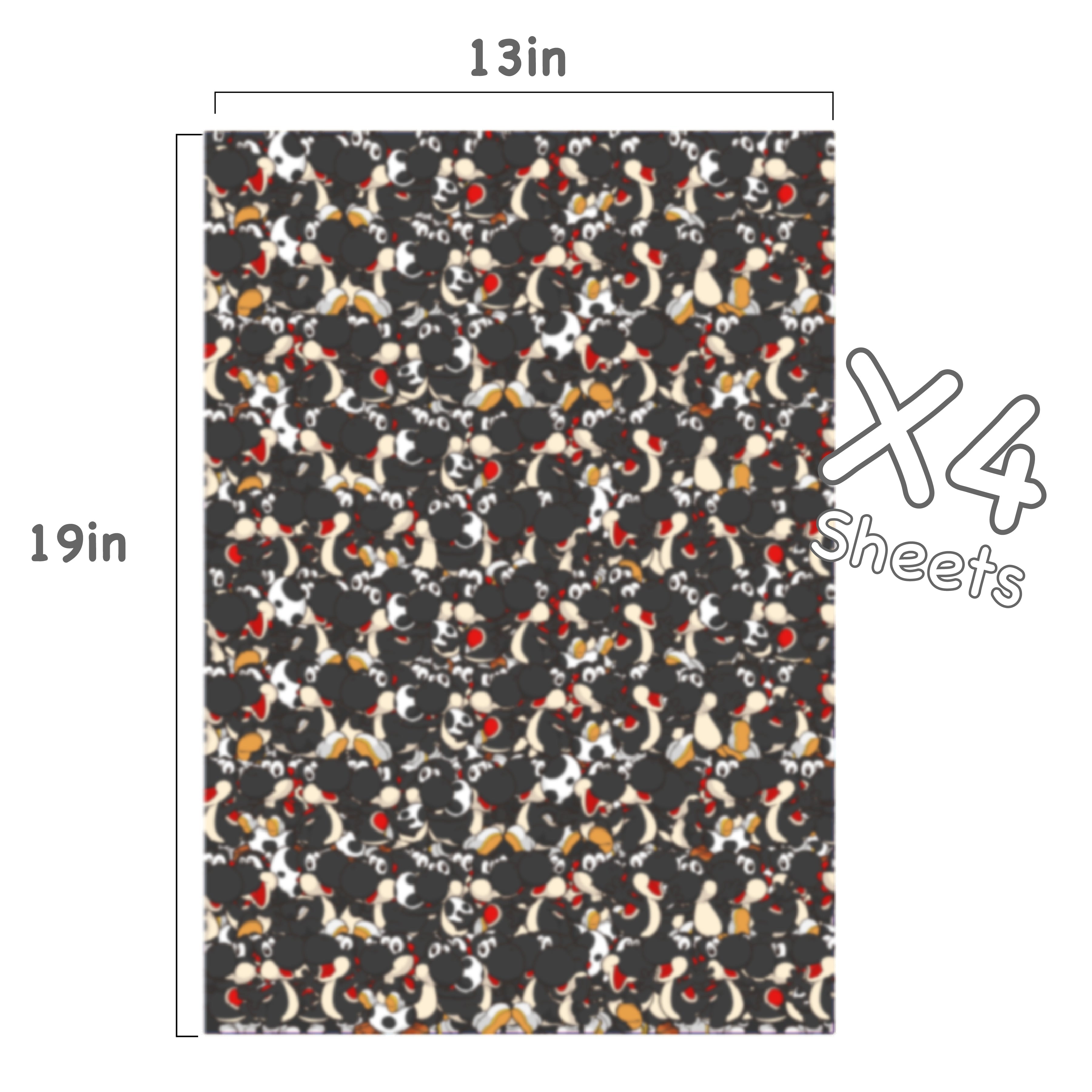 Yoshi Mario Wrapping Paper (Black)