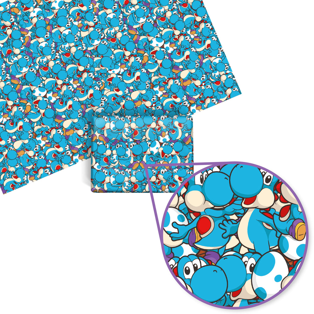 Yoshi Mario Wrapping Paper (Light Blue)