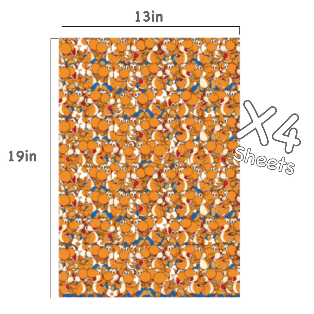 Yoshi Mario Wrapping Paper (Orange)