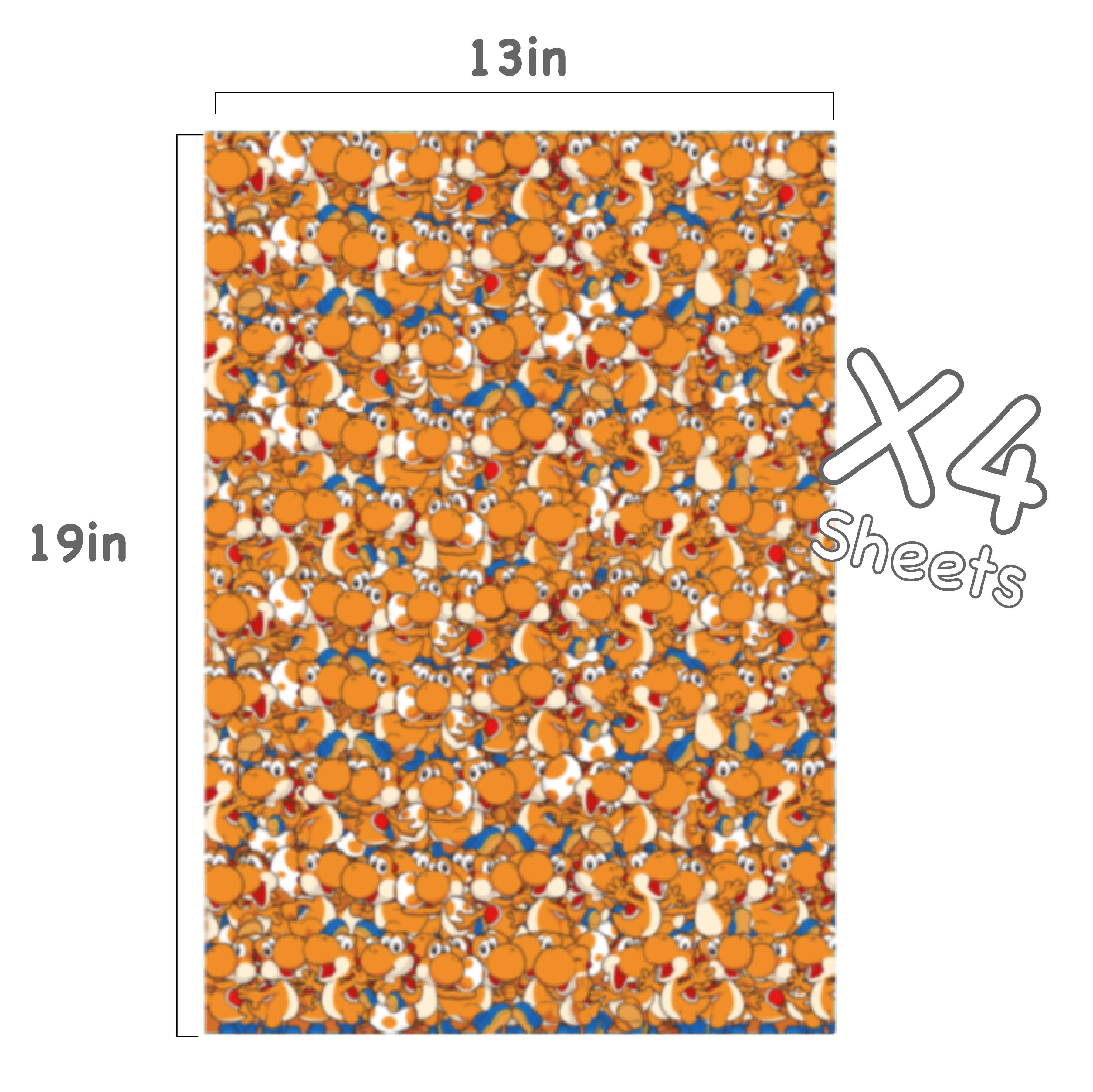 Yoshi Mario Wrapping Paper (Orange)